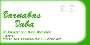 barnabas duba business card