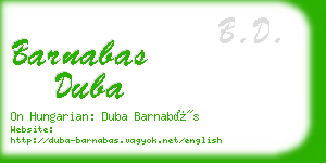 barnabas duba business card